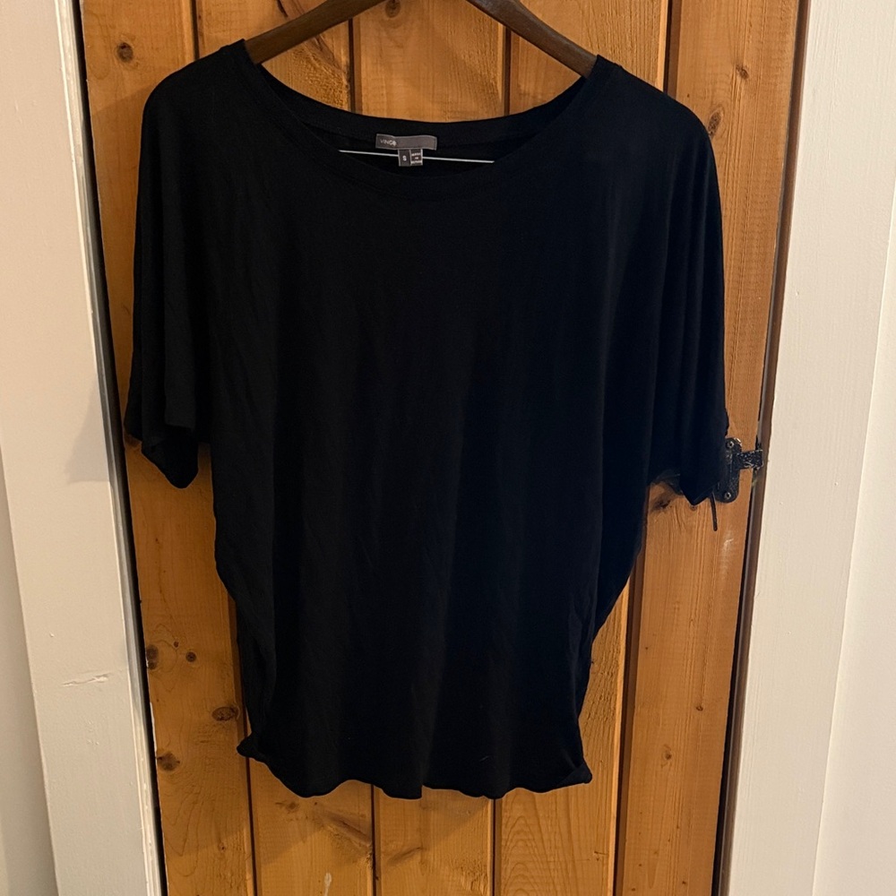 Vince Classic Black Short Sleeve Top
